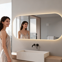 Miroir de salle de bain intelligent LED IP44 éclairé, anti-buée, avec capteur tactile, tailles personnalisées pour la maison, l'hôtel, le salon et la salle de sport OEM/ODM