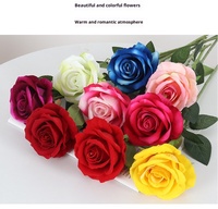 Simulierte Flanell-Rose mit Perlensamt-Technologie, Luxuriöse Wanddekoration für Zuhause, Hotel, Hochzeit, Valentinstag, Muttertag, Seidenoptik