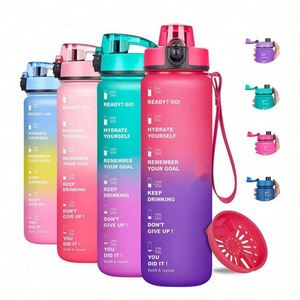 32oz Motivational <b>Bottle</b> Removable Strainer Reusable Leak-proof BPA Free Sports Jug Applicable for Adults Eco-Friendly Outdoor - Product Image 6