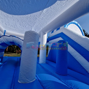 Château gonflable de football avec toboggan pour enfants, utilisation en extérieur, matériau PVC, capacité 500 kg, garantie 3 ans - Product Image 4