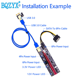 Nâng cấp phiên bản PCI-E Riser 1X 4X 8X 16X Extender PCI-E <span class=keywords><strong>USB</strong></span> Riser 009S kép 6pin adapter thẻ - Product Image 6
