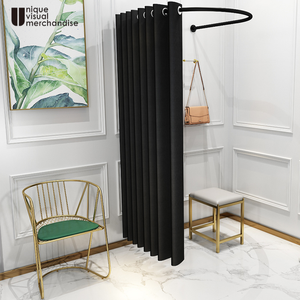 Support d'affichage mural rond <span class=keywords><strong>en</strong></span> métal pour cabine d'essayage, cabine d'essayage portable multicolores pour magasins de vêtements. - Product Image 2