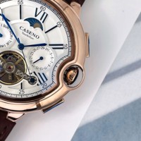 CASENO Star Roman Grand Herren Vollautomatische Uhr Tourbillon Gürtel-Mechanikuhr