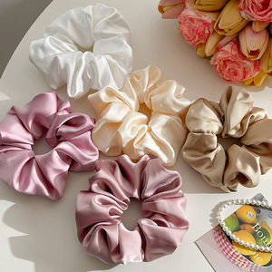 Chouchous pour <span class=keywords><strong>cheveux</strong></span> en satin imitation soie <span class=keywords><strong>de</strong></span> couleur unie, <span class=keywords><strong>de</strong></span> haute qualité, style japonais et coréen, simples et élastiques, pour femmes, 2026 - Product Image 1