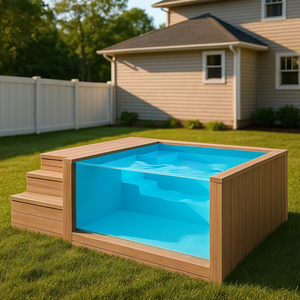 Piscina de FRP para Instalar en el Suelo, 10 mm de Grosor, Resistente a los Rayos UV, Ecológica, Duradera, Forma Rectangular, Fácil de Instalar, Escalera de Seguridad para Niños - Product Image 3