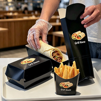 Boîte à compartiments personnalisée avec logo imprimé pour restaurant arabe halal, emballage en papier pour grillades, Tarna, Shawarma, Kebab, boîte oreiller