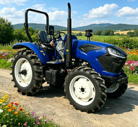 Trattore Agricolo 4x4 da 100 CV con Forte Trazione, Mini Trattore a Ruote Disponibile con Cabina, Caricatore e Kit Retroescavatore