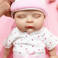 Poupée Reborn réaliste avec visage rond, corps souple en vinyle et caoutchouc, jouet mignon de simulation pour collection ou cadeau pour enfants