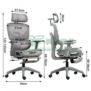 Sillón Reclinable de Tela de Malla Completa con Soporte Lumbar, Reposacabezas Ajustable y Función Giratoria, Silla de Oficina Ergonómica Ejecutiva - Product Image 6