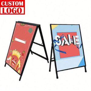 Double Sided Foldable Portable Modern Aluminum Alloy Pavement Sign Cinema Poster Advertising Display with Easy Assembly - Product Image 1