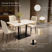Juego de Comedor Moderno para Restaurante con Cubierta de Piedra Sinterizada y Estructura de Grado Comercial - Asientos de Lujo para Cafetería, Hotel, Bistro