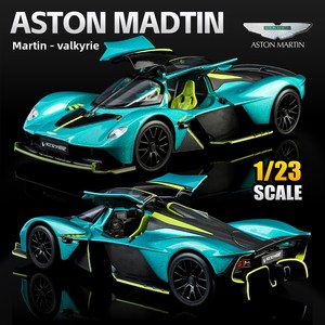 Modèle de voiture de sport <span class=keywords><strong>Aston</strong></span> <span class=keywords><strong>Martin</strong></span> Valkyrie en alliage moulé sous pression, jouet pour enfants, cadeau, effets lumineux et sonores, proportion 1:23, pile bouton - Product Image 1