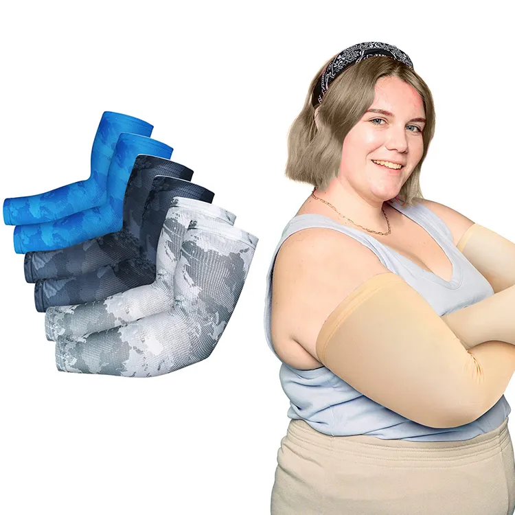 Plus Size Arm Sleeves UV Sun Protection Sleeves Cooling Ice Woman Oversized Arm Compression Sleeve Cover