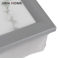 Jinnhome Sac de fèves portable rembourré en marbre Plateau supérieur avec cadres en bois pour le dîner ou l'ordinateur portable Support pour ordinateur portable