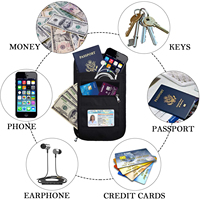 Personnalisé Voyage EMF RFID Blocage Du Signal Blindage Espèces Carte De Crédit Passeport Titulaire Cou Pochette Portefeuille Faraday Sac En Gros