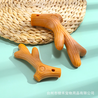Jouet à mâcher en bois et plastique pour chien, en forme de bois de cerf, durable, bâton molaire résistant aux morsures, jouet anti-ennui pour chiots et chiens de petite, moyenne et grande taille