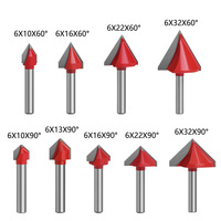 YouQi 6Pcs 90 ° V-Groove 3D Gravure Routeur Bits Set pour le travail du bois CNC Sculpture