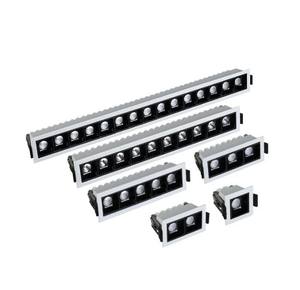 <span class=keywords><strong>Spot</strong></span> LED encastré <span class=keywords><strong>rectangulaire</strong></span> en aluminium à grille linéaire, CRI 90 élevé, COB orientable, pour un design moderne et élégant - Product Image 1