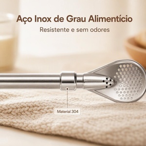 Paille à yerba maté colorée réutilisable en acier inoxydable 304 avec embout filtrant - Product Image 5
