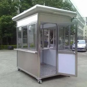 Normes à faible coût pliable détachable portable cabine de kiosque de sécurité temporaire minuscule maison cabine de garde mobile extérieure à vendre