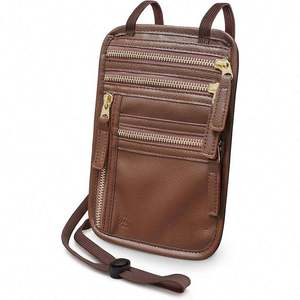 Échantillon gratuit Pochette portefeuille avec blocage RFID Sac de cou pour argent de voyage Sac de cou pour passeport personnalisé - Product Image 4