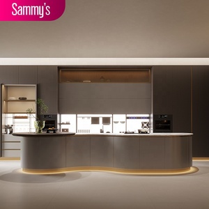 Armários de Cozinha Modulares Modernos Brancos Estilo Francês com Acessório de Pia de Vidro Fabricados na China - Product Image 2