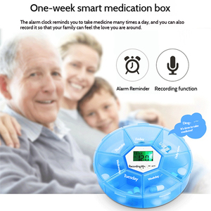 2025 settimanale Dispenser di pillole contenitore di plastica porta medicina 7 giorni elettronica digitale scatola di pillole con Timer di allarme - Product Image 6