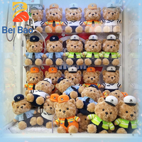 Ours en peluche mignon certifié CE CPC, jouet en peluche, animal en peluche Kawaii, ours en peluche marron habillé, poupée, logo personnalisé OEM en gros en stock