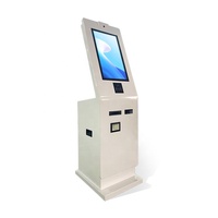 Kiosque en libre-service avec écran tactile de 21,5 pouces, scanner de code QR, imprimante thermique, caméra, paiement de factures, avec récepteur et distributeur de pièces de monnaie
