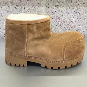 Botas de Esquí de Plataforma Cálidas para Hombre y Mujer, Diseño Personalizado de Fabricante, Suela Gruesa, Estilo Vintage, Puntera Ancha, Cuero Genuino, Botas de Nieve hasta el Tobillo - Product Image 1