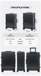 Valise de luxe de <span class=keywords><strong>style</strong></span> sportif en aluminium 20/24 pouces, design carbone brillant, roulettes pivotantes, serrure TSA sans fermeture éclair, bagage rigide personnalisé - Product Image 4