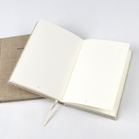Carnet personnalisé FSC à couverture rigide en tissu de lin, impression sur papier offset, reliure cousue, journal/agenda