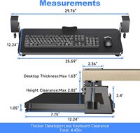 Support de clavier coulissant rétractable sans perçage, pliable, organisateur caché sous le bureau