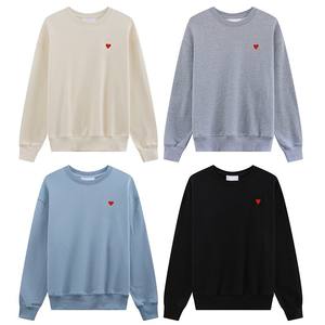 Felpe in Cotone con Cuori in Rilievo e Motivo <span class=keywords><strong>Ami</strong></span>, con Ricamo e Stampa Digitale, T-Shirt Autunnale Popolare a Parigi - Product Image 2