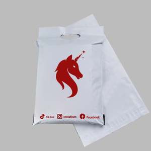 Sac d'expédition en polyéthylène recyclé personnalisé en gros avec poignée épaisse et emballage plastique pour l'expédition par les coursiers, boîte à chaussures - Product Image 4