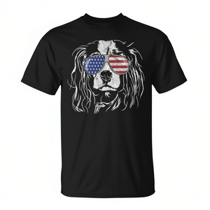 Camiseta patriótica para perros Cavalier King Charles Spaniel con diseño de gafas de sol con bandera estadounidense - Product Image 2