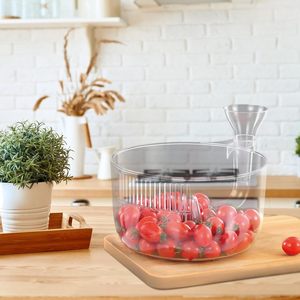 Panier égouttoir automatique en plastique pour un rinçage rapide des fruits, baies et légumes – Outil de cuisine polyvalent pour évier et extérieur - Product Image 5