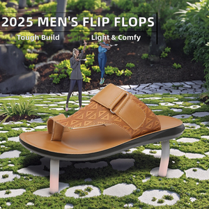 รองเท้าแตะหนังแท้สำหรับผู้ชาย ฤดูร้อน สวมใส่กลางแจ้ง สไตล์สปอร์ต ลำลอง แฟชั่น ดีไซน์ทันสมัย ราคาโรงงาน - Product Image 3