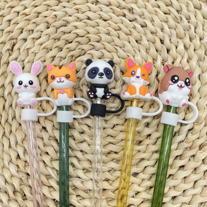 Adornos 3D de Animales (Conejo, Oso, Perro) de 10mm para Tapas de Pajitas, Accesorios para Bar - Product Image 3