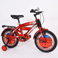 Nouveau vélo enfant 16 pouces à vitesse unique, cadre en acier haute teneur en carbone, pédales ordinaires, roues d'apprentissage, freins à étrier avant et freins à tambour arrière pour