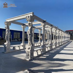 अनुकूलित आकार का मनकोर आउटडोर विशाल मंडप पत्थर लोहे की छत के साथ संगमरमर - Product Image 6