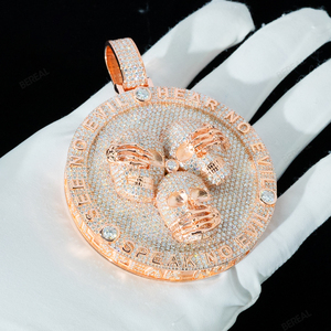 Tùy Chỉnh Vvs Phòng Thí Nghiệm Grown Kim Cương Iced Ra Skull Tên Mặt Dây Chuyền Người Đàn Ông Hip Hop Phòng Thí Nghiệm Tạo Ra Kim Cương Thư innitial 3D Mặt Dây Chuyền Đồ Trang Sức - Product Image 1