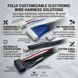 Yüksek Kaliteli 1.25mm Pitch Adaptörü 6P 8P 9P 12P Ev Aletleri Kablo Demeti Kablosu Bakır Özlü PVC İzolasyonlu 12V 100mm - Product Image 2
