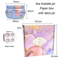 4pcs carré Boîte en papier Vide Fer Étain Bougie Pots En Étain Bougie Parfumée Fer Stockage Emballage avec Cire de Soja Bonbons