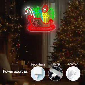 Lumière décorative LED néon en forme de traîneau de Noël pour intérieur, mur, fenêtre, enseigne de magasin, lumière d'ambiance 5V 12V - Product Image 2
