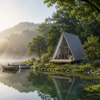 Bâtiments modulaires permanents en structure acier personnalisables : Maisons triangulaires de luxe