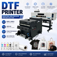 Printer DTF 60cm XP600 I3200 4 Head A1 Otomatis dengan Mesin Penggoyang Bubuk Baru