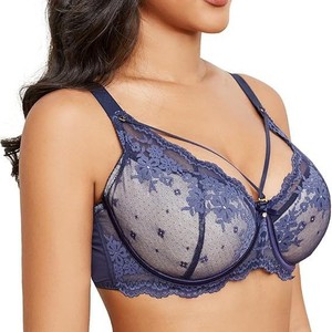 Soutien-gorge <span class=keywords><strong>sexy</strong></span> en dentelle respirant à armatures fines, bonnet 3/4, avec armatures souples, réglable, grandes tailles, pour le commerce transfrontalier Europe-Amérique - Product Image 4