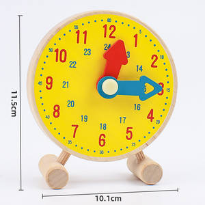 Horloge éducative pour enfants, horloge numérique en bois lisse et colorée, respectueuse de l'environnement, pour l'apprentissage préscolaire - Product Image 6