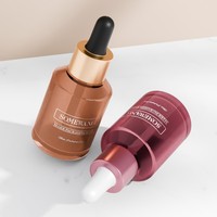 Flacon en verre de 30 ml à épaule inclinée avec compte-gouttes plaqué, bouchon à couronne, sérigraphie, personnalisation possible pour crème de soin de la peau, gouttes pour les yeux